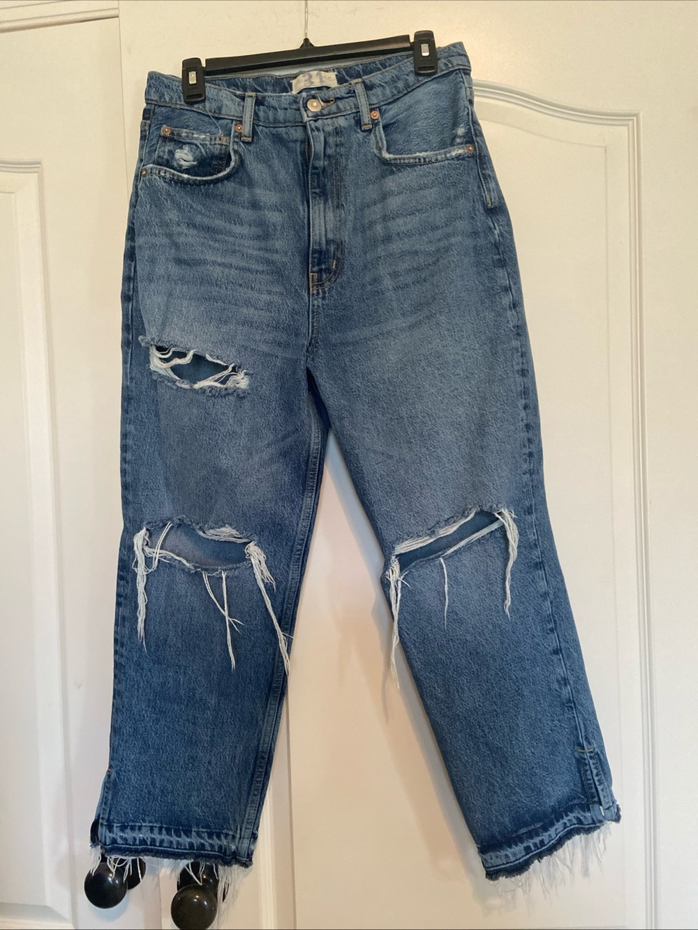 We The Free Distressed Boyfriend Jeans in Medium Blue